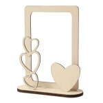 Cadre photo coeur en bois � monter et d�corer 15 x 12 cm 4 pi�ces