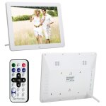 Cadre photo num�rique 12 pouces tft lcd lecteur musique r�veil calendrier blanc + sd 8go yonis