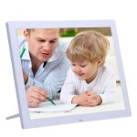 Cadre photo num�rique hd led 14 pouces tout - en - un lecteur mp3 mp4 alarme blanc + sd 16go yonis
