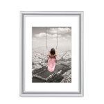 Cadre photo en plastique  swing , argent, 40 x 50 cm