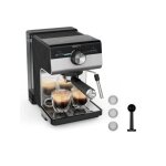 Cafetera espresso manual krups authentic + xp384e10 2 l 15 bar con espumador de leche