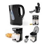 Cafetière electrique 2 tasses duo 2 x 0. 25l filtre permanent lavable 450w noir arrêt automatique + bouilloire ... Cafetière electrique 2 tasses duo 2 x 0. 25l filtre permanent lavable 450w noir arrêt automatique + bouilloire ...