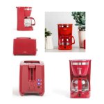 Cafetière electrique 800w 12 - tasses - classique rouge + grille - pain 750w rouge 2 fentes 7 positions ... Cafetière electrique 800w 12 - tasses - classique rouge + grille - pain 750w rouge 2 fentes 7 positions ...