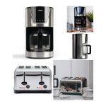Cafetire electrique programmable machine a caf 1l5 inox grise 900w + grille - pain 1700w inox 4 fentes ...