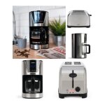 Cafetire electrique programmable machine a caf 1l5 inox grise 900w + grille - pain 850w inox 2 fentes ...