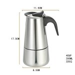 Cafetire italienne, expresso, percolateur, 100 / 200 / 200 / 450 ml, sur la cuisinire