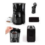 Cafetire machine a caf electrique isotherme noire 1. 5l 900w + grille - pain noir longue fente 900w ...