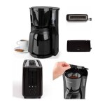 Cafetire machine a caf electrique isotherme noire 1. 5l 900w + grille - pain noir longue et large fente ...