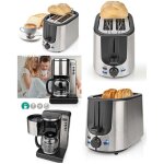 Cafetire machine a caf electrique programmable inox 1. 5l 1000w + grille - pain inox 2 fentes 1000w ...