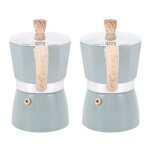 Cafetière moka expresso percolateur en aluminium, 2 pièces, marmite a café, bouilloire, fourneau Cafetière moka expresso percolateur en aluminium, 2 pièces, marmite a café, bouilloire, fourneau