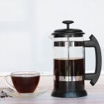 Cafeti�re a pression fran�aise 1000ml, cafeti�re / infuseur a th�, bouilloire thermos en verre en acier ...
