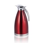 Cafeti�re en acier inoxydable a double paroi isotherme thermo jug bouteille d'eau chaude 2l rouge
