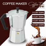 Cafetire en aluminium moka expresso percolateur, marmite, bouilloire, maison, extrieur, fourneau, outils ...