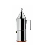 Cafetire expresso - alessi - 90002 - 3 - acier inoxydable 18 / 10 - cuivre - 3 tasses