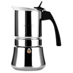 Cafetire expresso italienne induction, acier inoxydable 6 tasses de caf argent fagor etnica