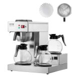Cafetire a filtre commerciale - duoku - 12 tasses - cafetire en acier inoxydable avec 3 carafes et ...