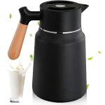 Cafetière isotherme en acier inoxydable de 1, 5 l - double paroi d'isolation sous vide - avec poignée ... Cafetière isotherme en acier inoxydable de 1, 5 l - double paroi d'isolation sous vide - avec poignée ...