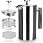 Cafetière isotherme en acier inoxydable 304 avec 2 filtres supplémentaires, 1 l (34 oz), argent (lot ... Cafetière isotherme en acier inoxydable 304 avec 2 filtres supplémentaires, 1 l (34 oz), argent (lot ...