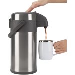Cafetire isotherme a pompe de 4 l - en acier inoxydable - double paroi - avec mcanisme de pompe - carafe ...