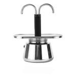Cafetire italienne a double tube en acier inoxydable, mini moka, ustensiles a expresso, bouilloire, ...