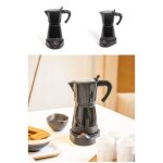 Cafeti�re italienne electrique noire 6 tasses socle pivotant a 360 t�moin lumineux