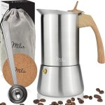 Cafetire italienne induction 2, 4, 6, 9 tasses cafetire moka en inox, espresso maker acier inoxydable, ...