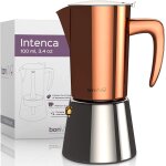 Cafetire italienne intenca pour caf expresso cors en inox finition chrome cuivre avec carafe moka ...