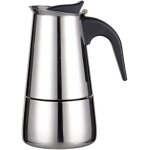 Cafetire italienne moka inox - 4 tasses, 200 ml - compatible induction, gaz, vitrocramique