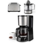Cafetire machine a caf inox 1. 5l 12 tasses 1000w + grille - pain inox 2 fentes 850w 3 fonctions - ...