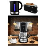 Cafetire machine a caf programmable noire 6 tasses 650w + grille - pain noir 2 longues et larges fentes ...