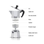 Cafeti�re octogonale en aluminium, bouilloire, cafeti�re moka pour la maison - 300 ml