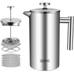 Cafetire a piston 1000ml inox isotherme avec 5 filtres remplacement french press 3 en 1 acier franais ...