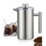 Cafeti�re a piston en acier inoxydable 1 l, triple filtre, avec fonction maintien au chaud et piston ...