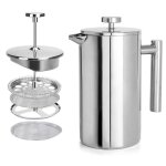Cafeti�re a piston en acier inoxydable avec filtre - infuseur manuel pour caf� et th� 350 ml
