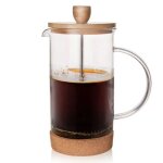 Cafeti�re a piston - orion - 400 ml - verre borosilicate - couvercle en bambou