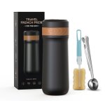 Cafetire portable en acier inoxydable, presse franaise, tasse de voyage isole 3 en 1, pot avec filtre ...