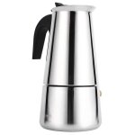Cafeti�re portable moka latte espresso en acier inoxydable, 300ml, sur la cuisini�re, filtre, pots a ...