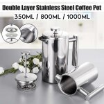 Cafeti�re a pression fran�aise, percolateur a caf� en acier inoxydable, grande capacit� 350 - 1000ml, ...