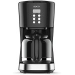 Cafetire programmable de 1, 5l pour 12 tasses 800w gris noir