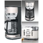 Cafetiere retro vintage sans fil 1. 4l 1000w beige inox + grille - pain beige inox 1800w 4 fentes