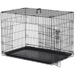 Cage caisse de transport pliante pour chien en m�tal noir 91 x 61 x 67 cm