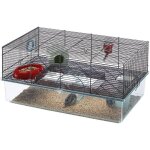 Cage pour hamsters favola, petits rongeurs, plastique robuste et mtal, accessoires inclus, 60 x 36. ...
