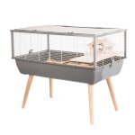Cage neo nigha petit rongeur l 77. 5 x p 47. 5 x h 64. 5 cm grise Cage neo nigha petit rongeur l 77. 5 x p 47. 5 x h 64. 5 cm grise