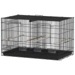Cage a oiseaux voli�re acier avec s�parateur - 4 perchoirs, mangeoires, portes, trappes, plateau d�jection ...