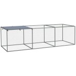 Cage parc enclos poulailler dim. 2, 96l x 1l x 0, 8h m - espace couvert - ouverture toit verrouillable ...