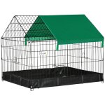 Cage parc enclos rongeurs dim. 90l x 75l x 75h cm - bche de sol / toit impermable, porte, trappe - ...