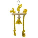 Cage a perroquets en bois, corde en coton, balan�oire, amusant, interactif, oiseau, jouet suspendu, corde ...