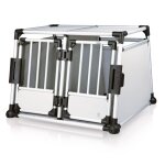 Cage de transport aluminium pour deux chiens avec cloison