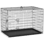 Cage de transport pour chien pliable - 2 portes verrouillables - plateau amovible - dim. 121l x 77l x ...