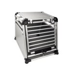 Cage de transport de voiture pour chien aluminium nobby pet round corner